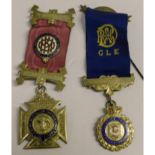 10 - Two - Sterling silver hallmarked & enamel decorated - R.A.O.B medals & ribbons