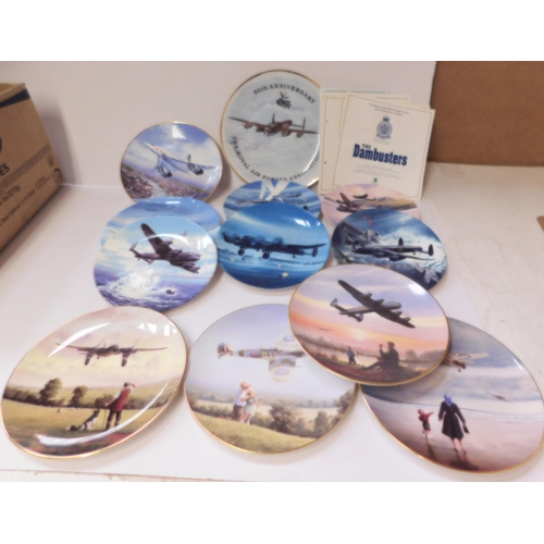 124 - Royal Worcester - The Dam busters plate collection - with paperwork - & Royal Doulton defenders of t...