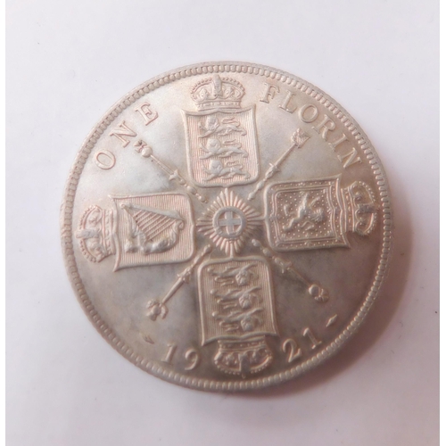 128 - 1921 dated - Silver Florin coin