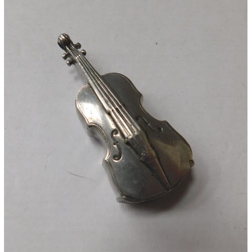 16 - Vintage - Silver plated/novelty - Double Bass/Cello - vesta case