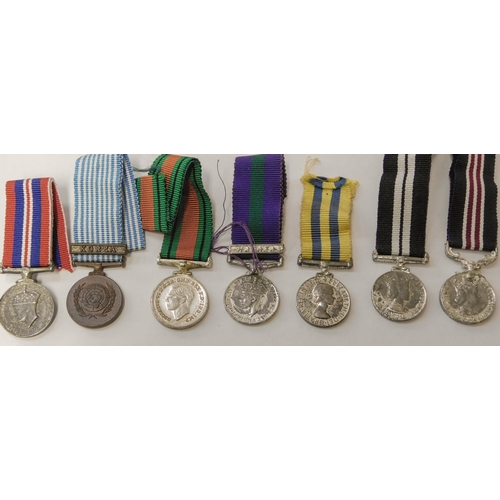 5 - Seven - Miniature/British military issue medals & ribbons