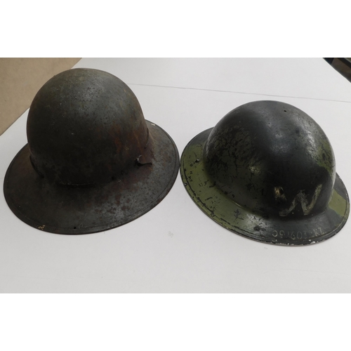 50 - WWII era - MKII Air Warden helmet - & one other