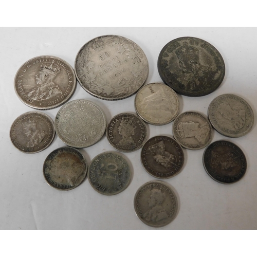 62 - Fourteen - Antique & Vintage - British Colonial silver coins - including Australia/Canada & Hong Kon... 