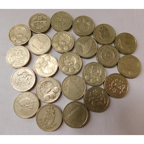 94 - Twenty three - £1 coins including Guernsey