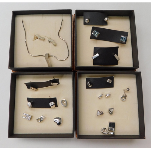 127 - 925 silver jewellery - including necklace/earring set/ earrings & pendants