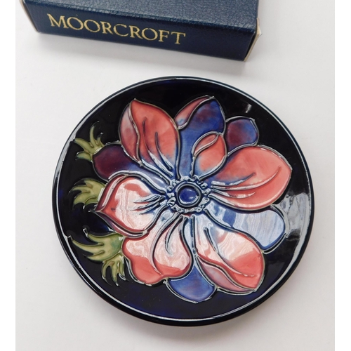 226 - Moorcroft pin dish - floral pattern