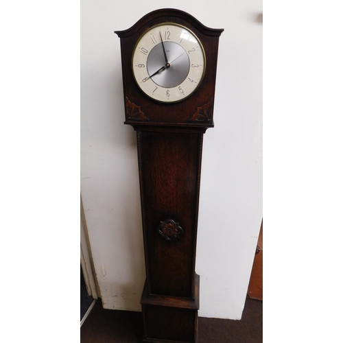 25 - Vintage - Granddaughter oak cased clock - converted to electric - requires attention