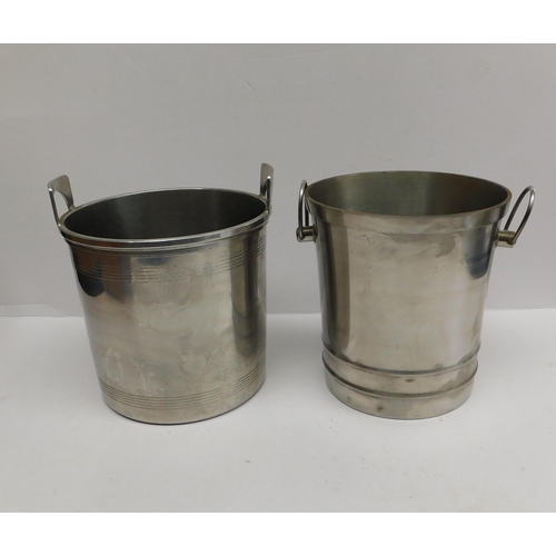 28 - Two - Stainless steel champagne/ice buckets