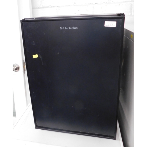 533 - Electrolux table top fridge w/o (plug cut off as through work top)