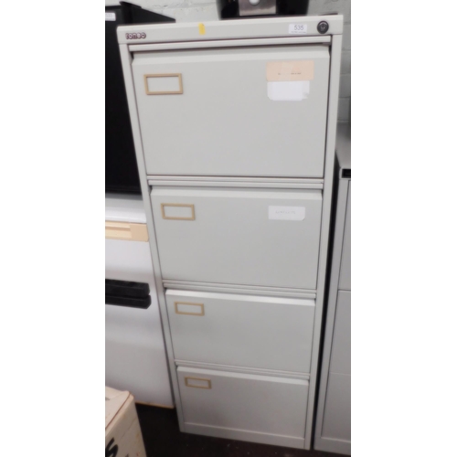 535 - 4 Drawer metal filing cabinet