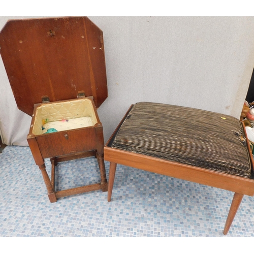 535A - Vintage sewing table & interchangeable seat/table