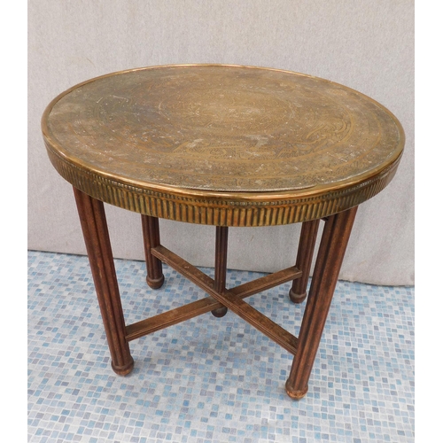 549A - Collapsible brass topped table