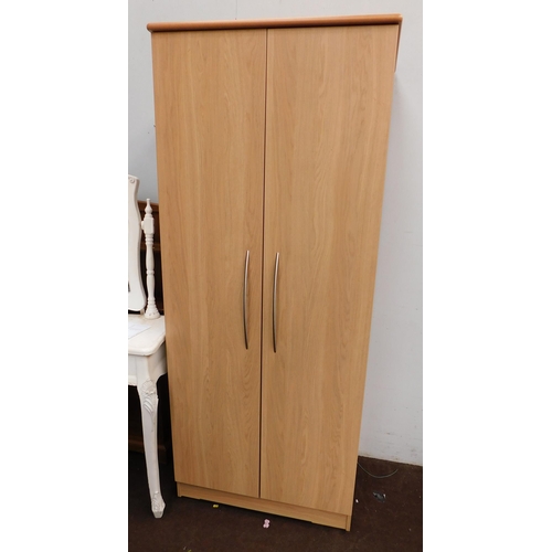 561 - Double wardrobe in beech affect - approx. 28