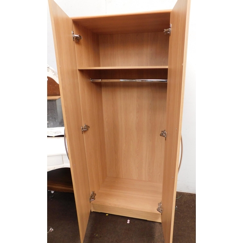 561 - Double wardrobe in beech affect - approx. 28