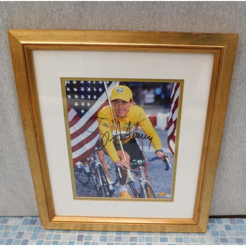 563A - Lance Armstrong framed & signed picture with COA