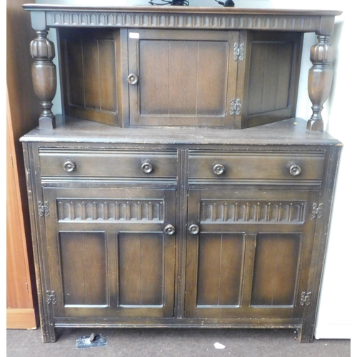 586 - Vintage oak court cupboard