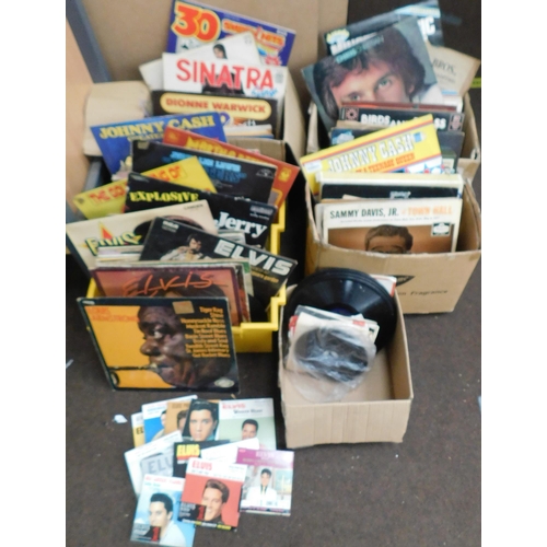 81 - Four - Boxes of LPs & singles - including Johnny Cash & Elvis