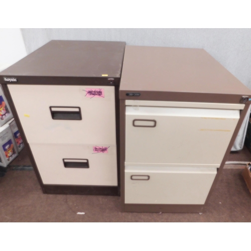 865 - 2x Two drawer metal filing cabinets