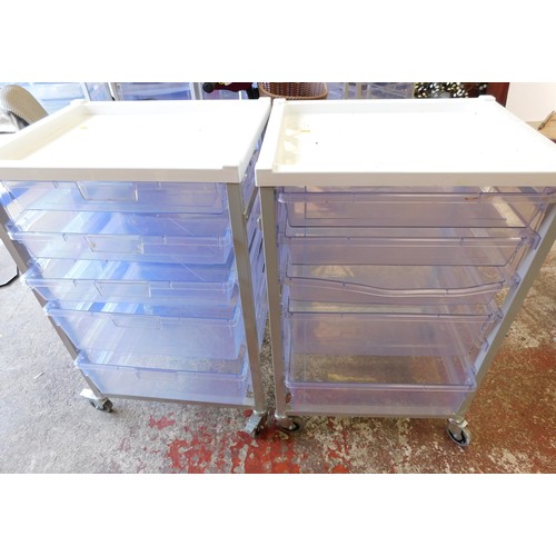 508 - 2 Storage trolleys with trays