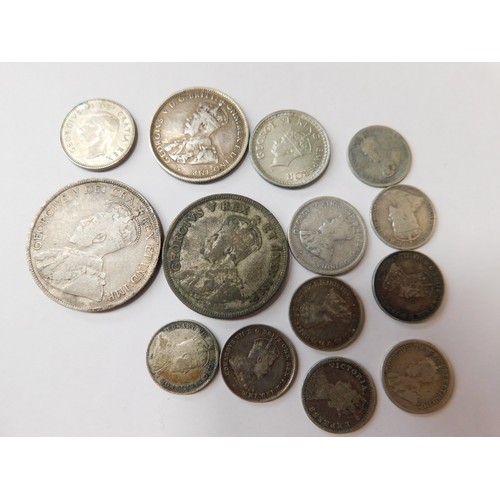 62 - Fourteen - Antique & Vintage - British Colonial silver coins - including Australia/Canada & Hong Kon... 