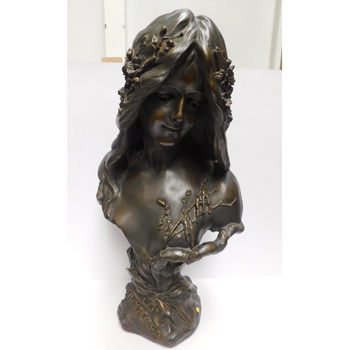 1 - Contemporary - Art Nouveau style/Le Printemps French bust - signed Blasche approx 24