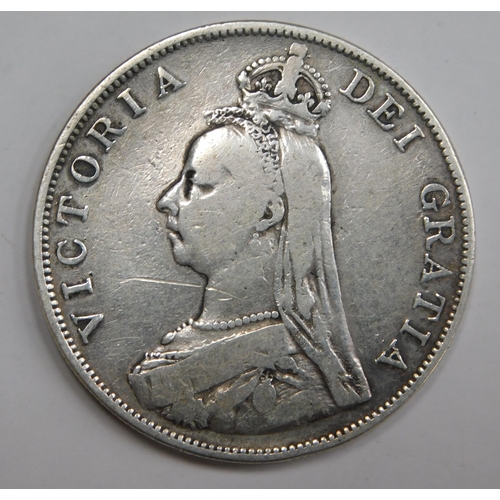 152 - Antique Victorian - 1890 dated - silver Four Shilling coin