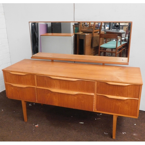 538 - 6 Drawer mid century mirrored sideboard