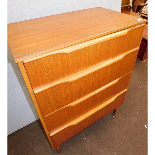 544 - 4 Drawer mid century teak set of drawers