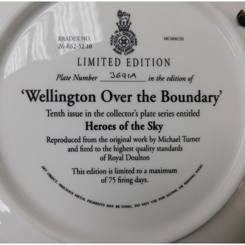 81 - Fifteen - Ltd. Edition Royal Doulton/Heroes of the Sky plate set framed - no damage