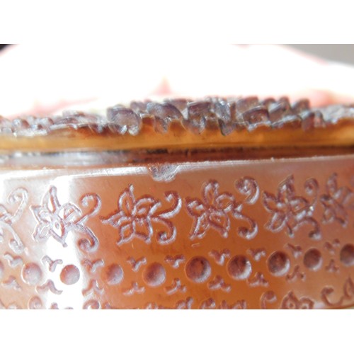 115 - Antique - amber trinket box - signed FP Gougote/Paris