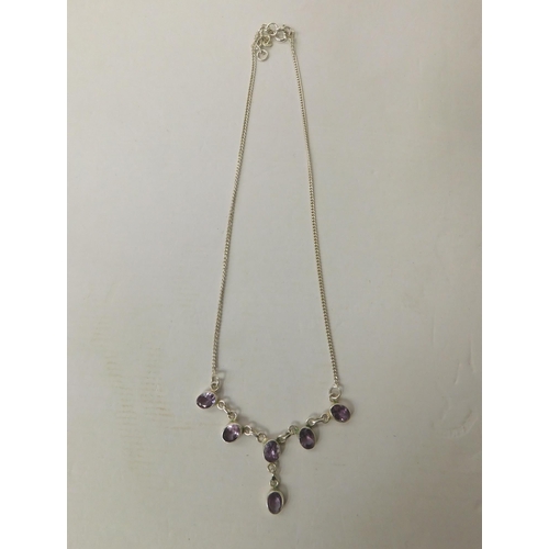 107 - Silver & amethyst - set necklace