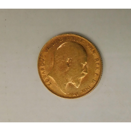 136 - Antique Edward VII - 1906 dated - 22ct Gold Full Sovereign coin