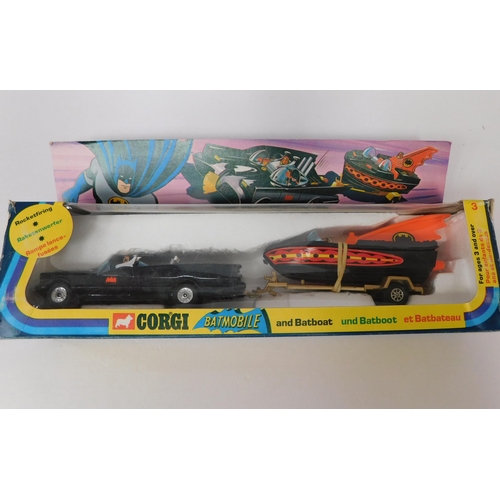 16 - Vintage - Corgi die cast - Batmobile & Batboat TD 7058 - boxed/age related wear