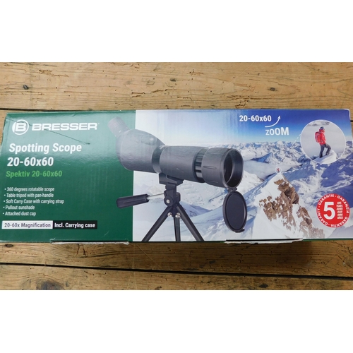 160 - Bresser - spotting scope 20 - 60x60 with carry case/boxed