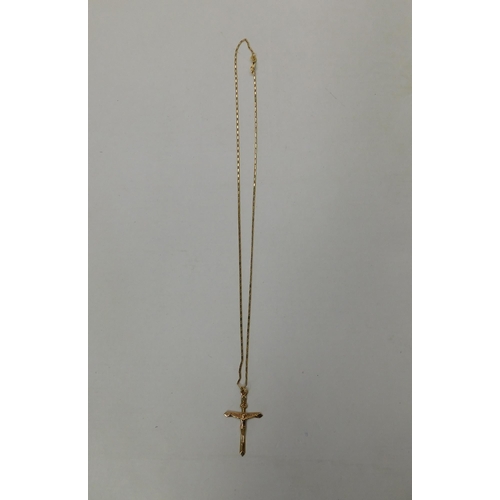 232 - 9ct Gold - crucifix & 9ct gold chain - weight 4.6g