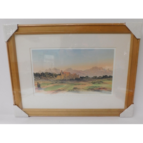 2A - Framed watercolour print - View in South of France/No. 73 - by HRH The Prince of Wales