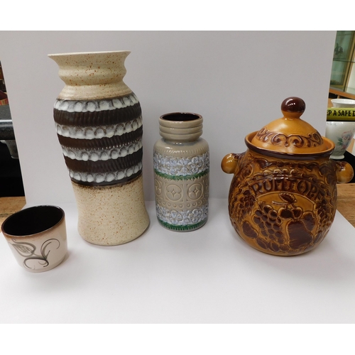 45 - West German ceramics - including vases/planter & jar - no damage