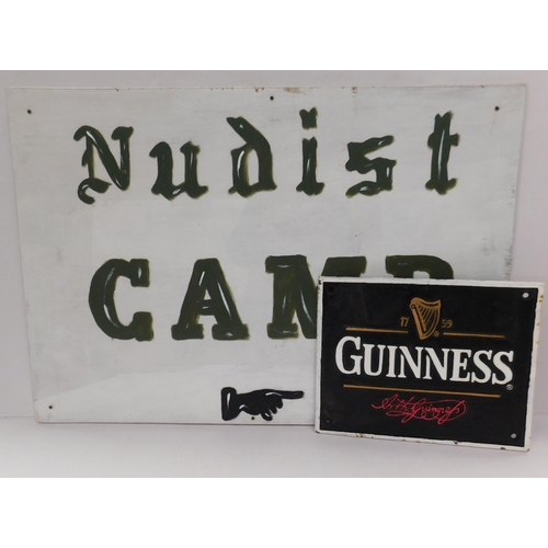 51 - Guinness plaque & nudist camp sign