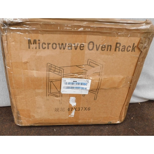 527 - Boxed & unchecked microwave oven rack-requires assembly