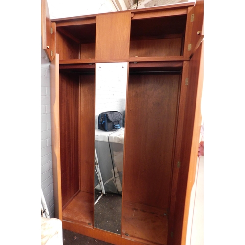 546 - Mid century teak wardrobe with removable top storage section