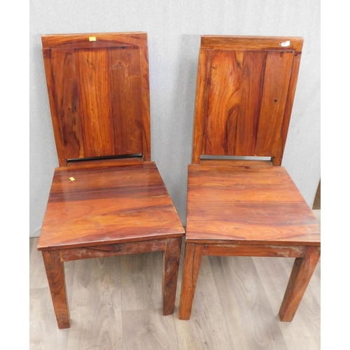 549 - Pair of solid wood dining chairs