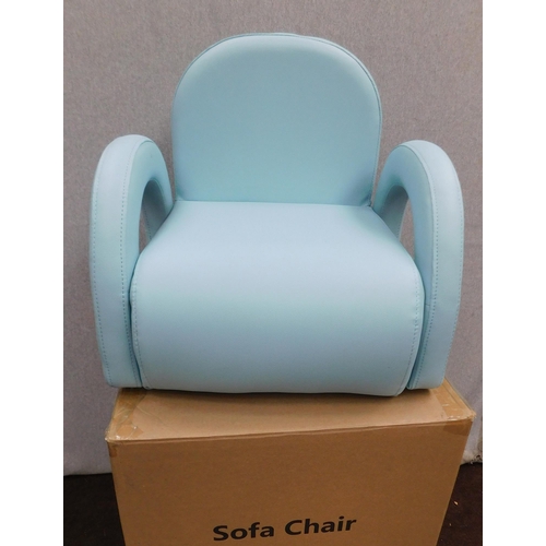 553 - Light blue new child's sofa chair