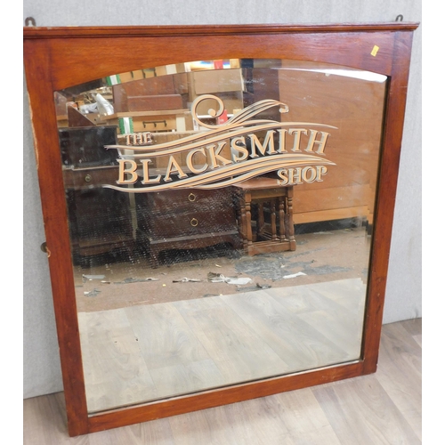 563 - Blacksmith shop advertising mirror approx 34x38