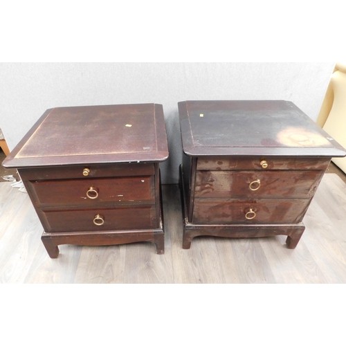 644 - 2x Two drawer (1 pull out) Stag bedroom cabinets