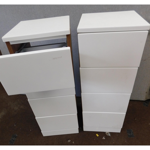 668A - 2x Bathroom style 4 drawer cabinets