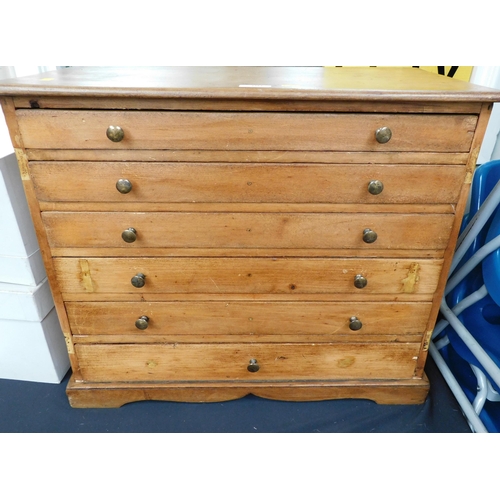 80 - Vintage - oak Collectors Chest - for coins/notes/medals etc - approx 23x19x12