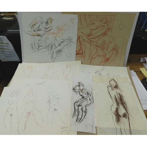 81a - Art folio - containing Peter Collins art sketches