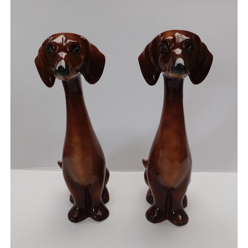 15 - Pair of Jema - Dachshund ceramic figures - approx. 13.5