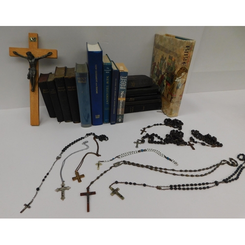 16 - Mixed - Christian & Catholic related items - including Bibles/ Crucifix & Rosary beads