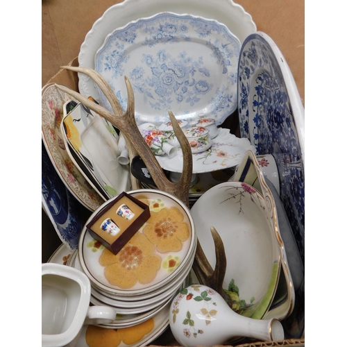 187 - Mixed items including - platter/Burslem & Wedgwood